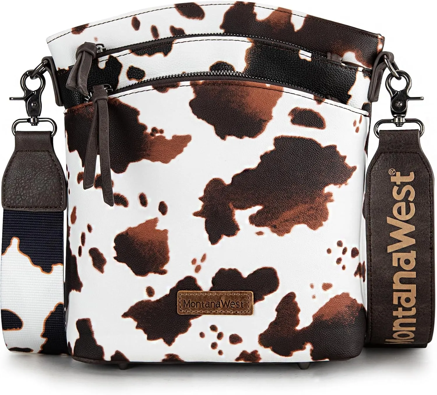 Montana West Multi Zip Pocket Large Crossbody Bag With Guitar Strap