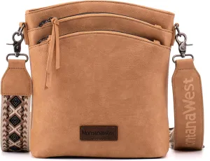 Montana West Multi Zip Pocket Large Crossbody Bag With Guitar Strap