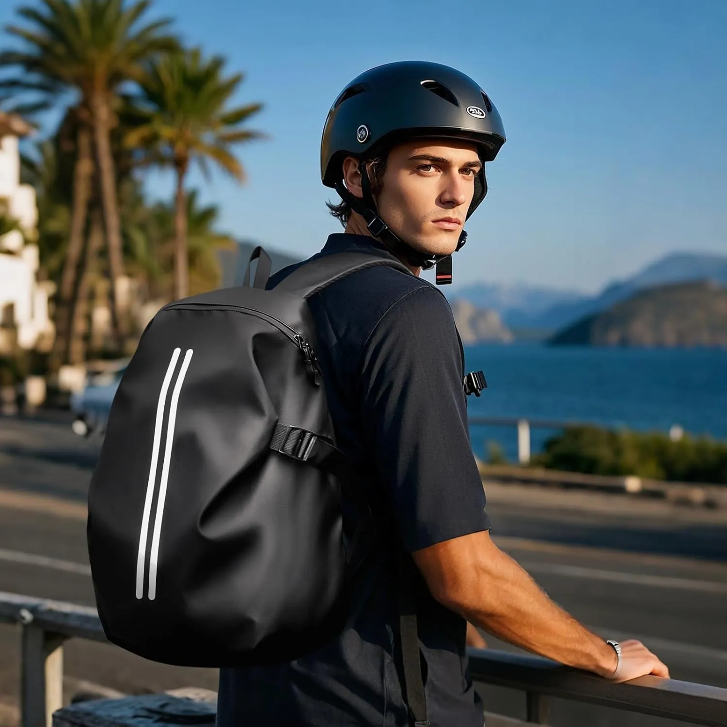 Motorcycle Helmet Backpack, Luggage Backpack for Men, Motorcycle accessories, Motorbike Riding Bags, Bikers backpack, Large Capacity Laptop Bag