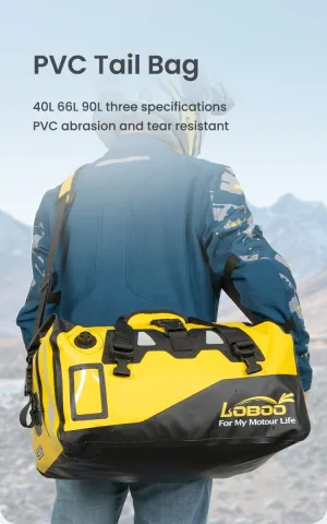 Motorcycle Travel Luggage Bag, Upgraded Edition Motorcycle Luggage Bag, Motorcycle Luggage Bag, Skiing, Hiking, Camping, Rowing, Cycling, Fishing, Outdoor Luggage Bag(Black, 66L)