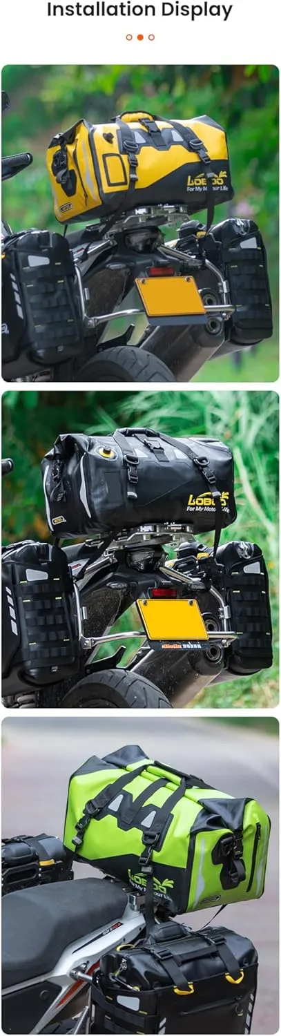 Motorcycle Travel Luggage Bag, Upgraded Edition Motorcycle Luggage Bag, Motorcycle Luggage Bag, Skiing, Hiking, Camping, Rowing, Cycling, Fishing, Outdoor Luggage Bag(Black, 66L)