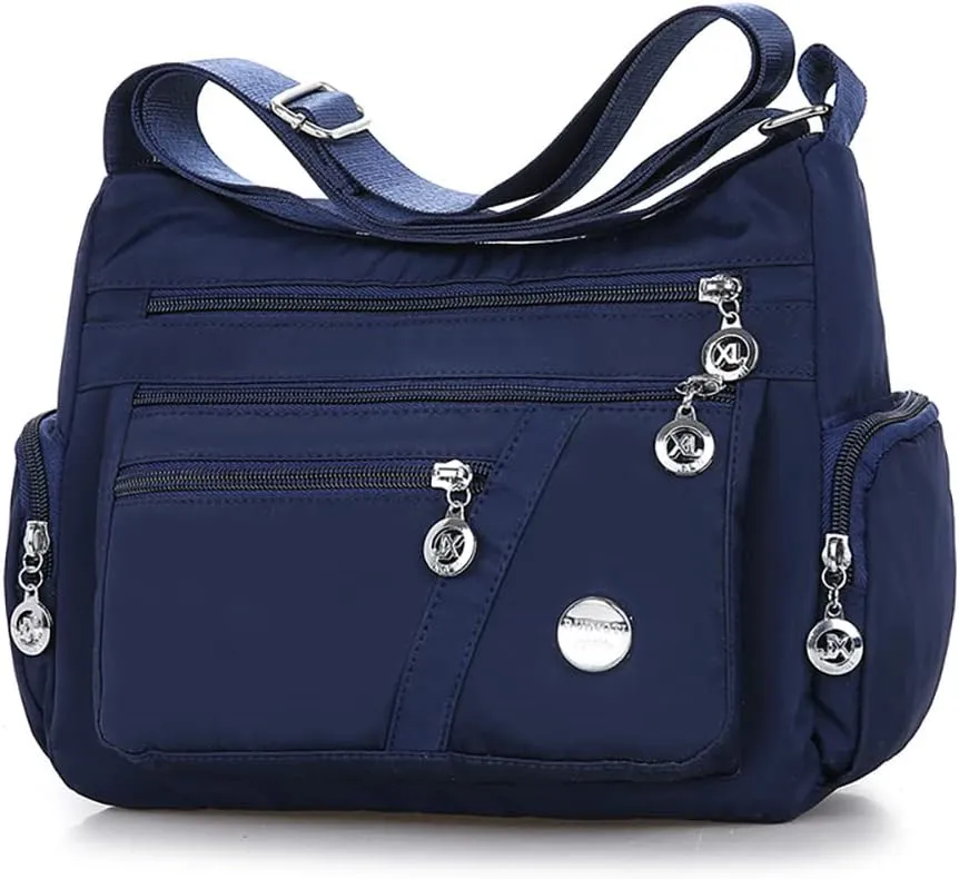 Mudono Crossbody Bag for Women Nylon Shoulder Purse Roomy Large Capacity Travel Purse Lightweight Messenger Satchel
