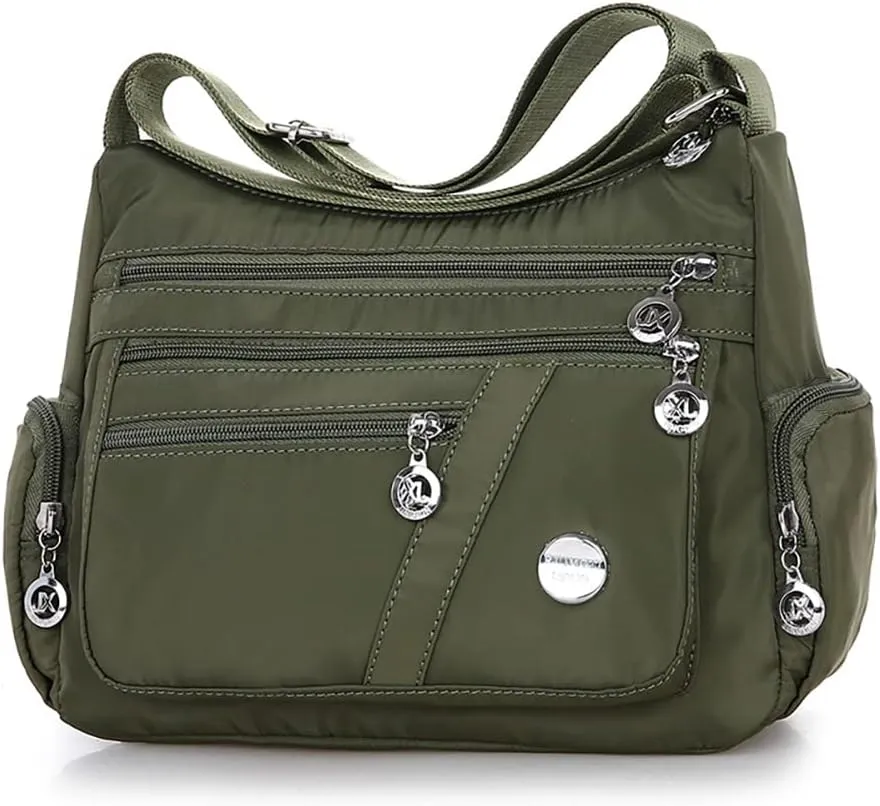 Mudono Crossbody Bag for Women Nylon Shoulder Purse Roomy Large Capacity Travel Purse Lightweight Messenger Satchel