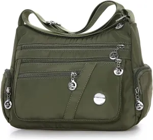 Mudono Crossbody Bag for Women Nylon Shoulder Purse Roomy Large Capacity Travel Purse Lightweight Messenger Satchel