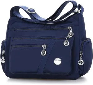 Mudono Crossbody Bag for Women Nylon Shoulder Purse Roomy Large Capacity Travel Purse Lightweight Messenger Satchel