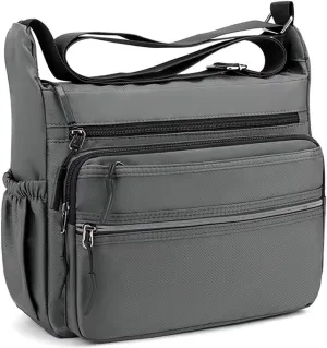 Mudono Messenger Bag for Men Nylon Waterproof Shoulder Bag Multi-pocket Crossbody Bag Daily Travel Bag Lightweight Satchel