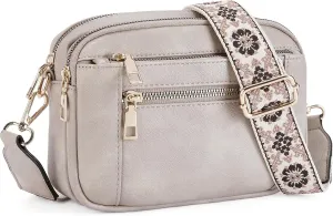Multifunctional Zipper Crossbody Bag, Multi-Pocket Crossbody Bag for Women, Adjustable And Removable Shoulder Strap.