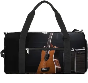 Musical Instrument Guitar Gym Bag for Men Women Water Resistant Duffle Bag Travel Lightweight Bag for Travel Sports