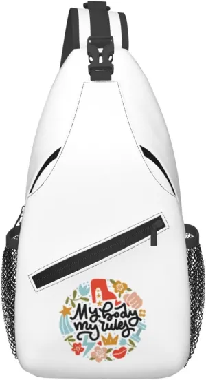 My Body My Rules Crossbody Bags For Women Men Chest Backpack Gym Shoulder Bag Travel Outdoor Sports Casual Crossbody Bags