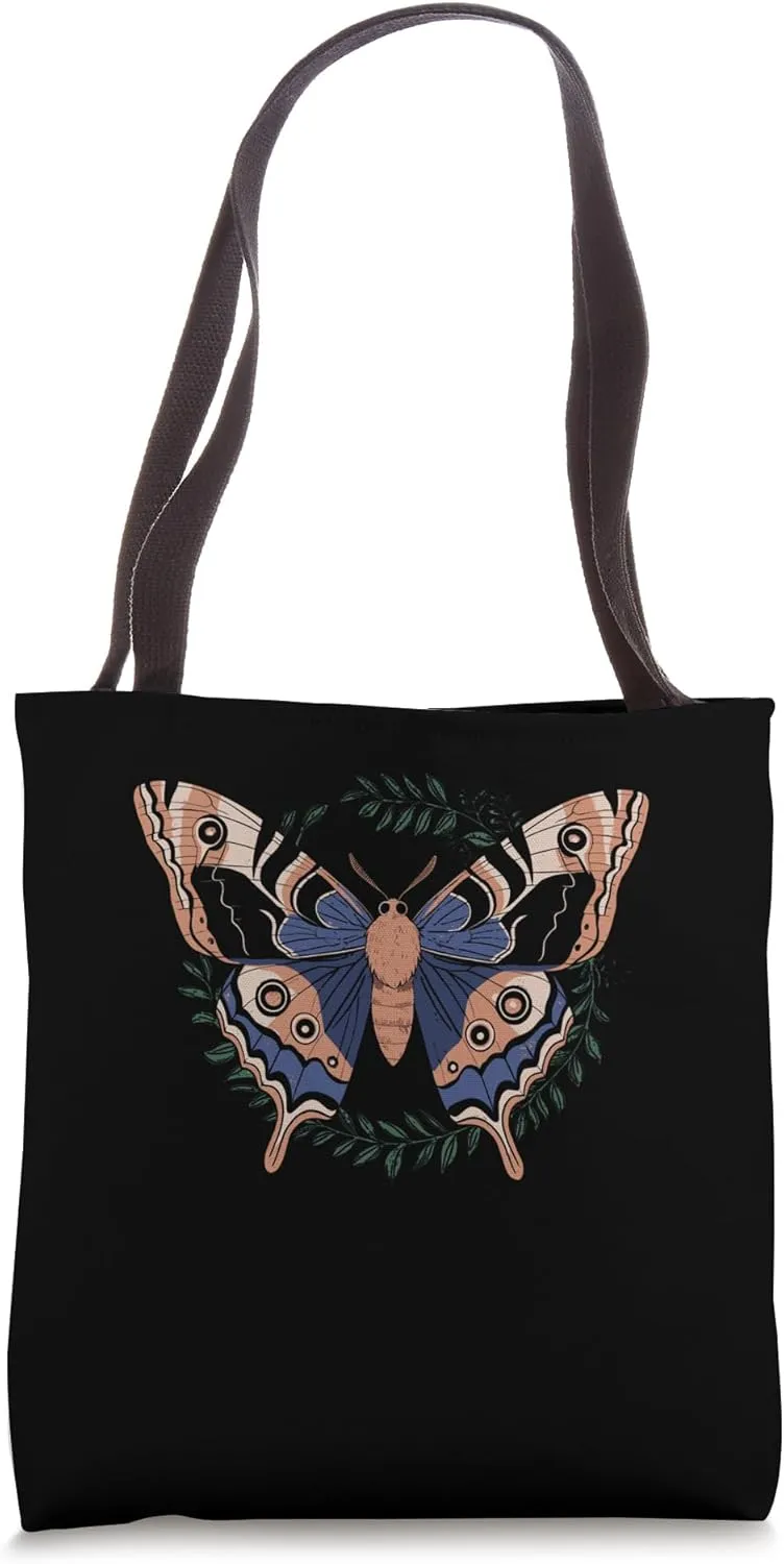 Mystical Moth with Moon Phases Tote Bag