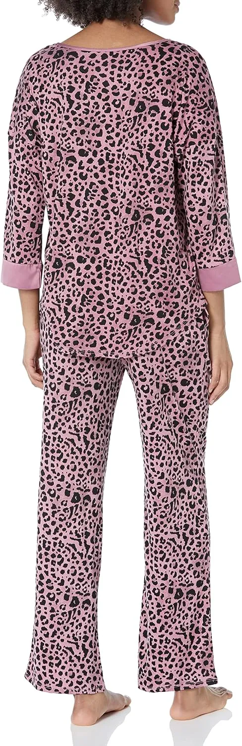 N Natori Women's Peached Knit 3q SLV Pj Set Cb: 26” / Inseam: 28”