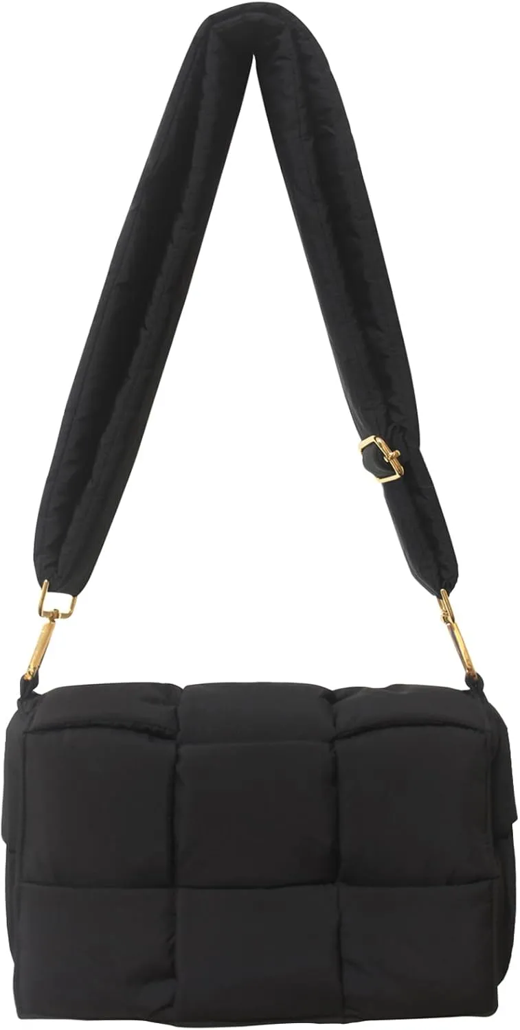 NAARIIAN Shoulder bags for women, Light-weight small puffer purses waterproof, hand-woven puffy bag crossbody handbag