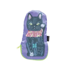 Nathalie Lete Satin pouch Lucky cat - blk