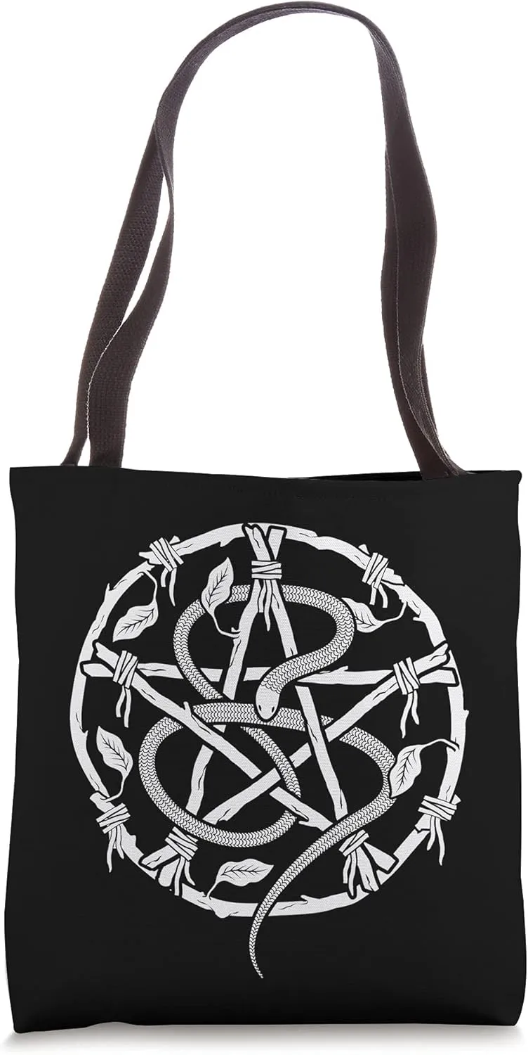 Nature Pentacle And Snake Tote Bag