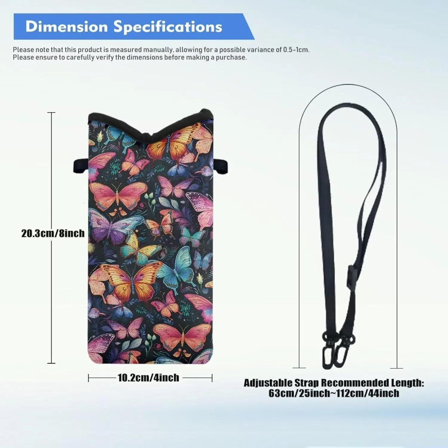 Neoprene Small Crossbody Bag with Adjustable Strap Water-Resistant Portable Cellphone Pouch for Travel, Outings
