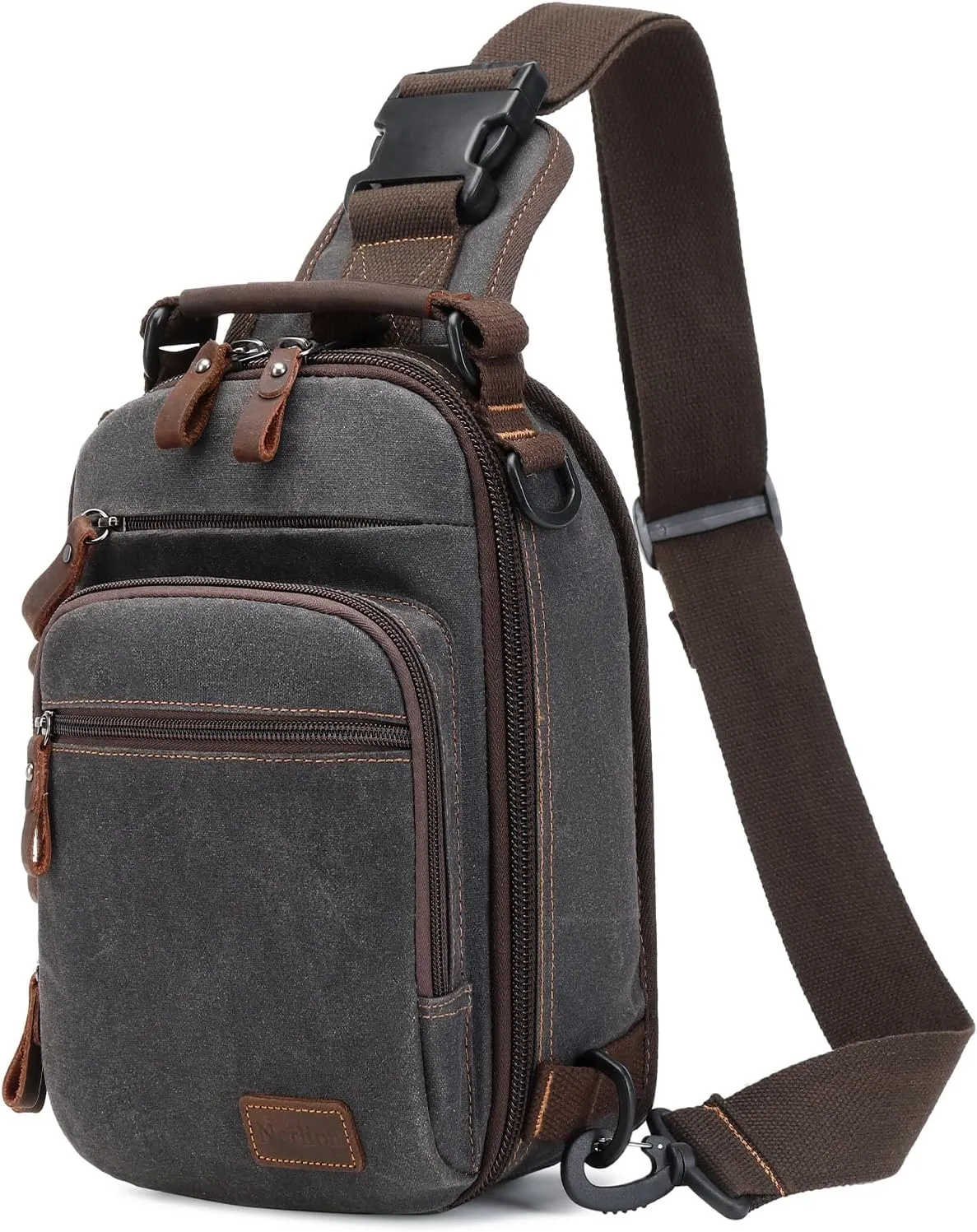 Nerlion Sling Bag for Men Waxed Canvas Crossbody Bag Chest Bag Water Resistant Shoulder Bag Casual Daypack