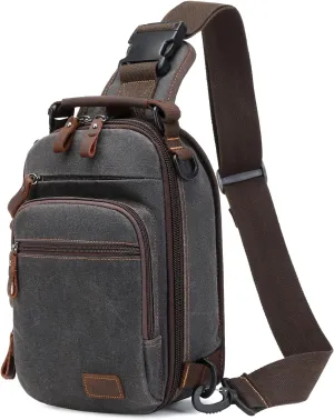 Nerlion Sling Bag for Men Waxed Canvas Crossbody Bag Chest Bag Water Resistant Shoulder Bag Casual Daypack