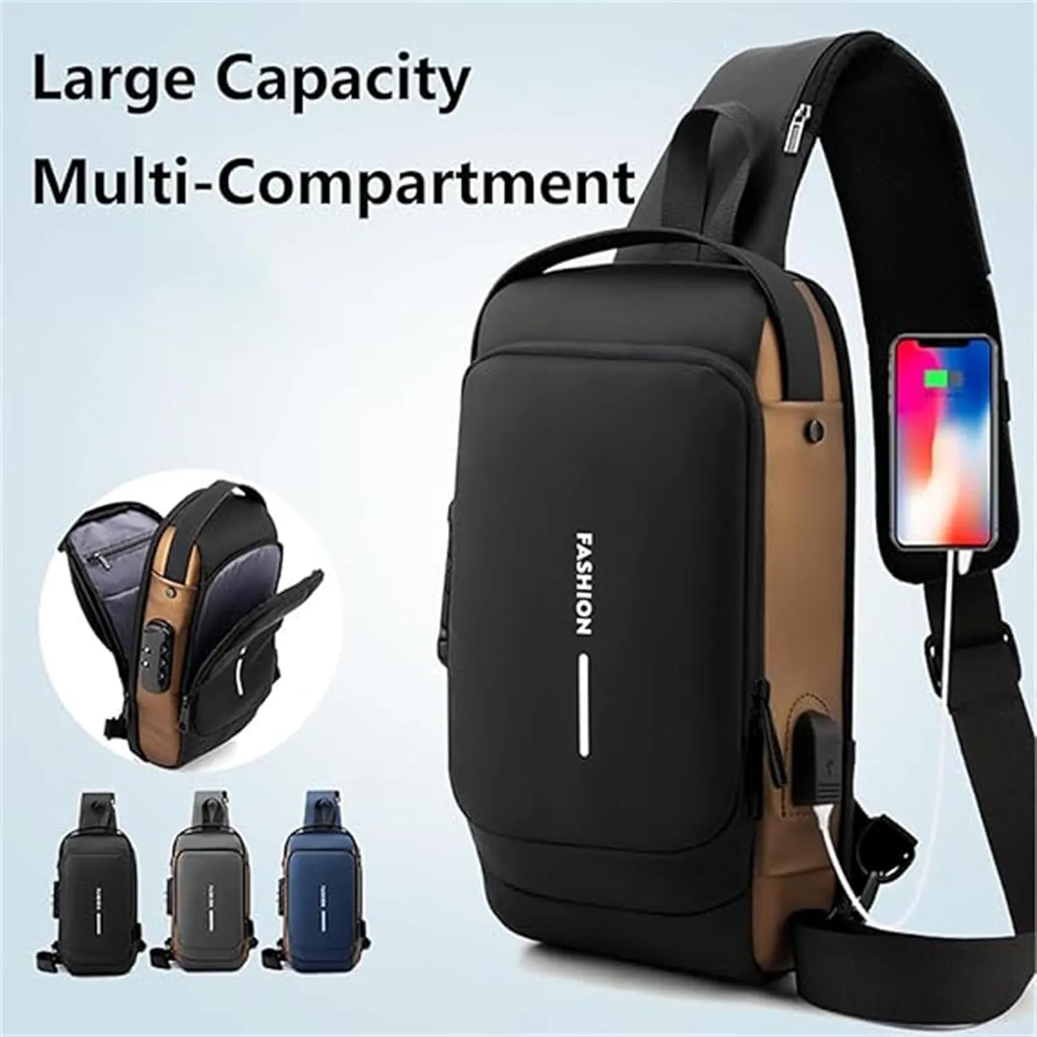 New Carbon Fiber Streamline Anti-theft Sling Bag, Sports Crossbody Bag,Waterproof Crossbody Bag for Daily Trips, Travel