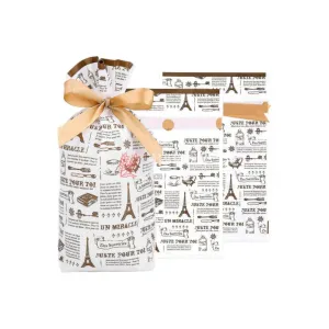 News Paper Style Plastic Stand Up Treat Favor Bags Gift Wrapper Bags for Candy Cookie Chocolate | Pack of 50 |