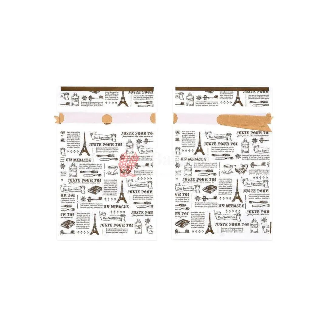 News Paper Style Plastic Stand Up Treat Favor Bags Gift Wrapper Bags for Candy Cookie Chocolate | Pack of 50 |