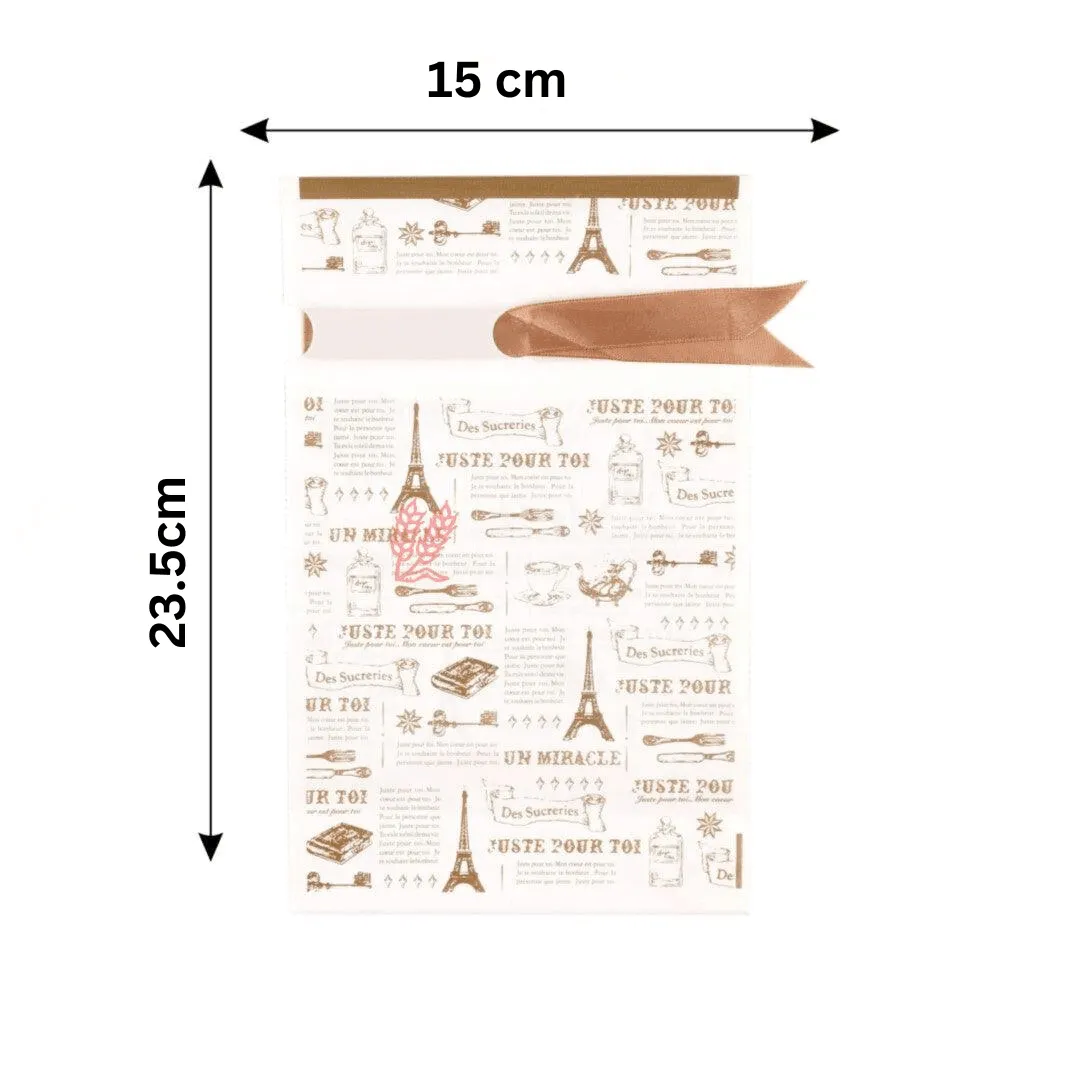 News Paper Style Plastic Stand Up Treat Favor Bags Gift Wrapper Bags for Candy Cookie Chocolate | Pack of 50 |