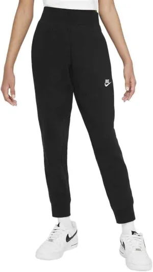 Nike Girl's Sportswear Club Fleece Pants (Little Kids/Big Kids) Black/White M (10-12 Big Kid)