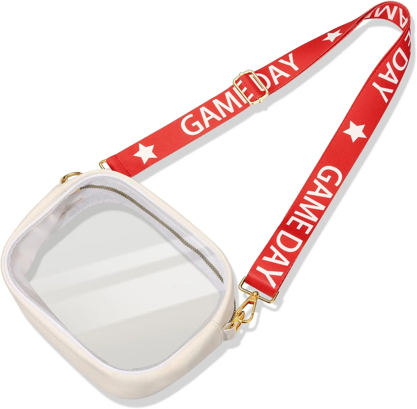 NLCAC Clear Bag for Stadium Events Game Day Clear Stadium Bag Adjustable Straps Crossbody Shoulder Bag for Sports Concerts