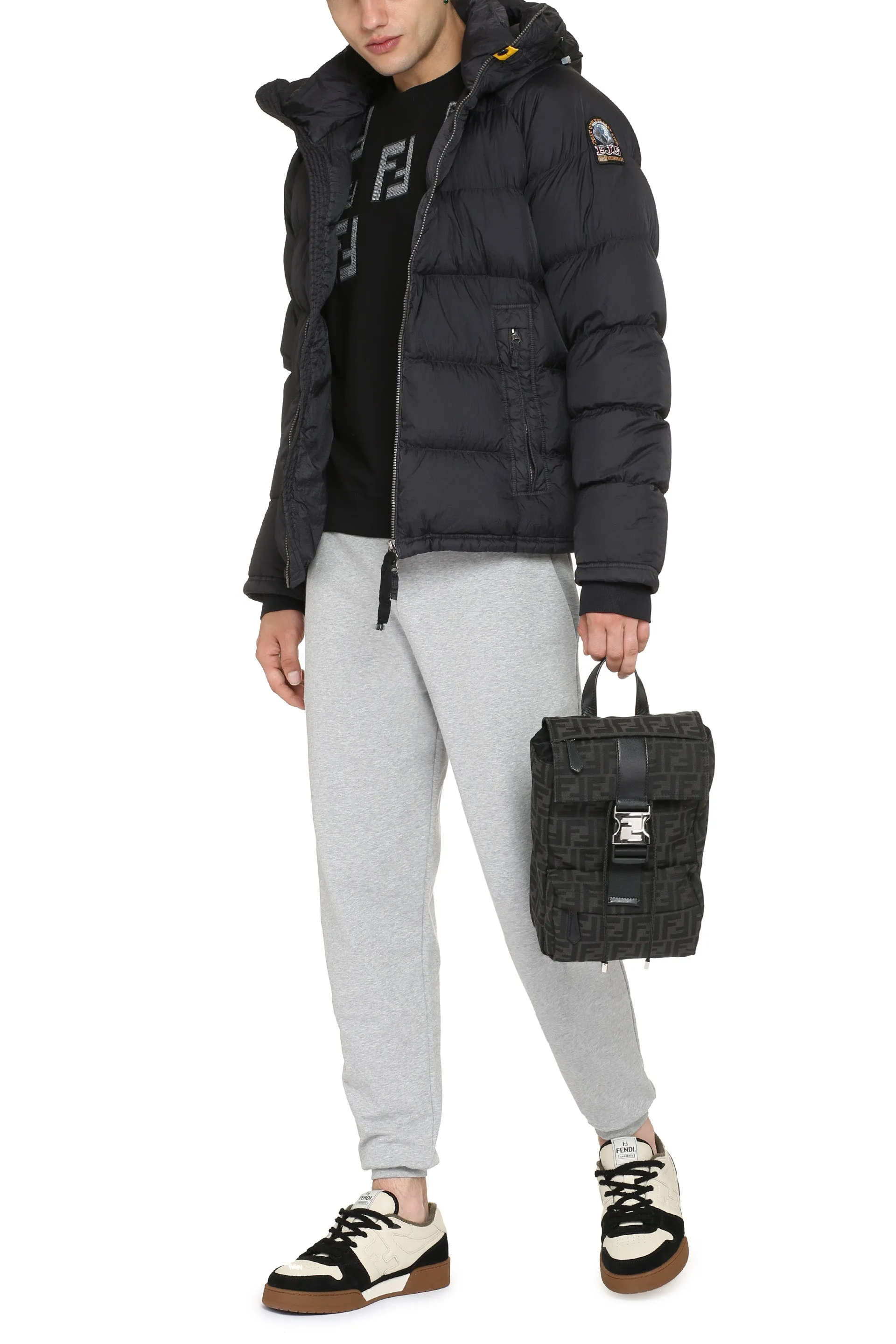 Norton hooded nylon down jacket