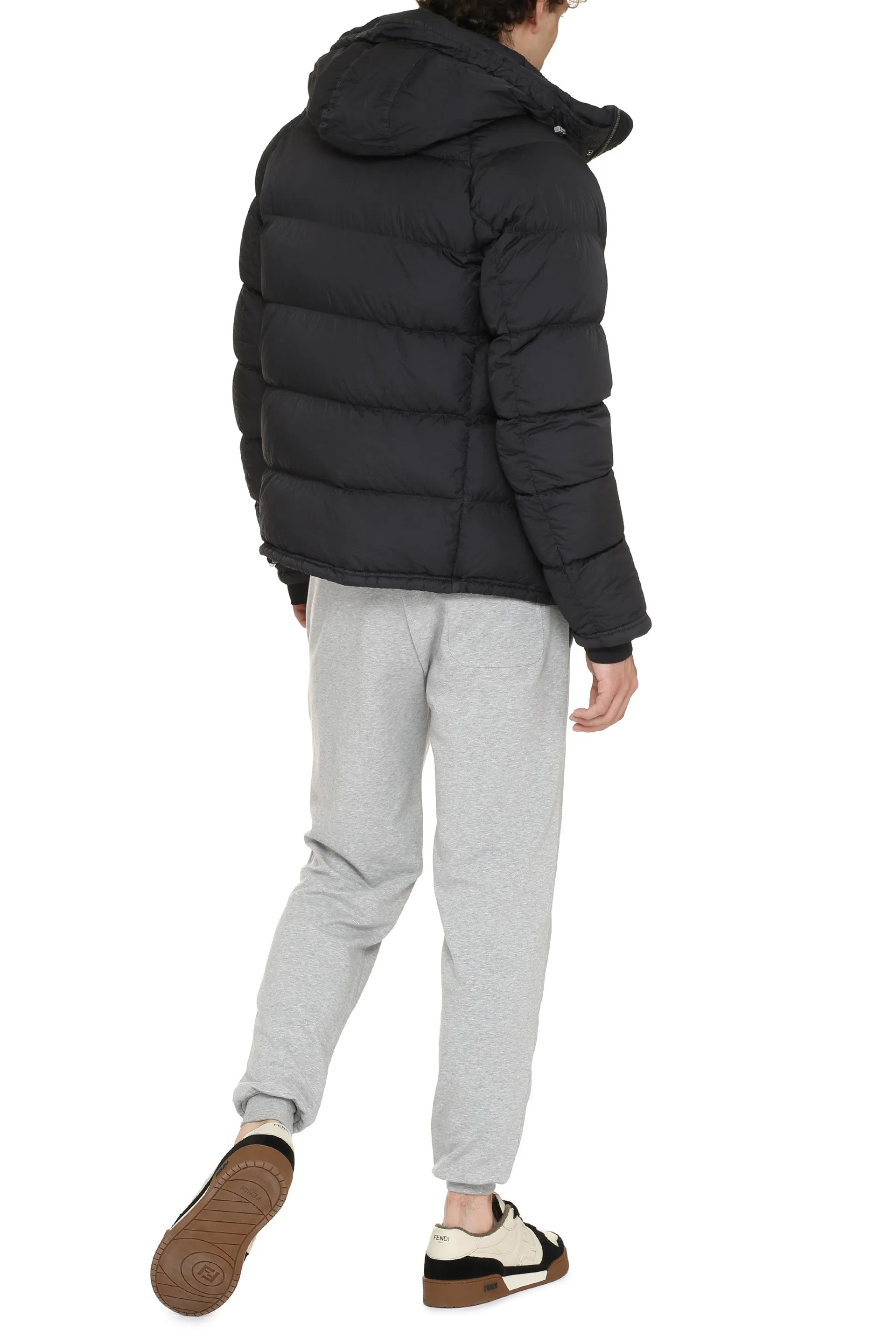 Norton hooded nylon down jacket