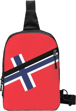 Norway Norwegian Flag Crossbody Bag Portable Sling Bags Foldable Chest Daypack Reusable Sports Shoulder Backpack Diagonally Casual Rucksack Travel Bag