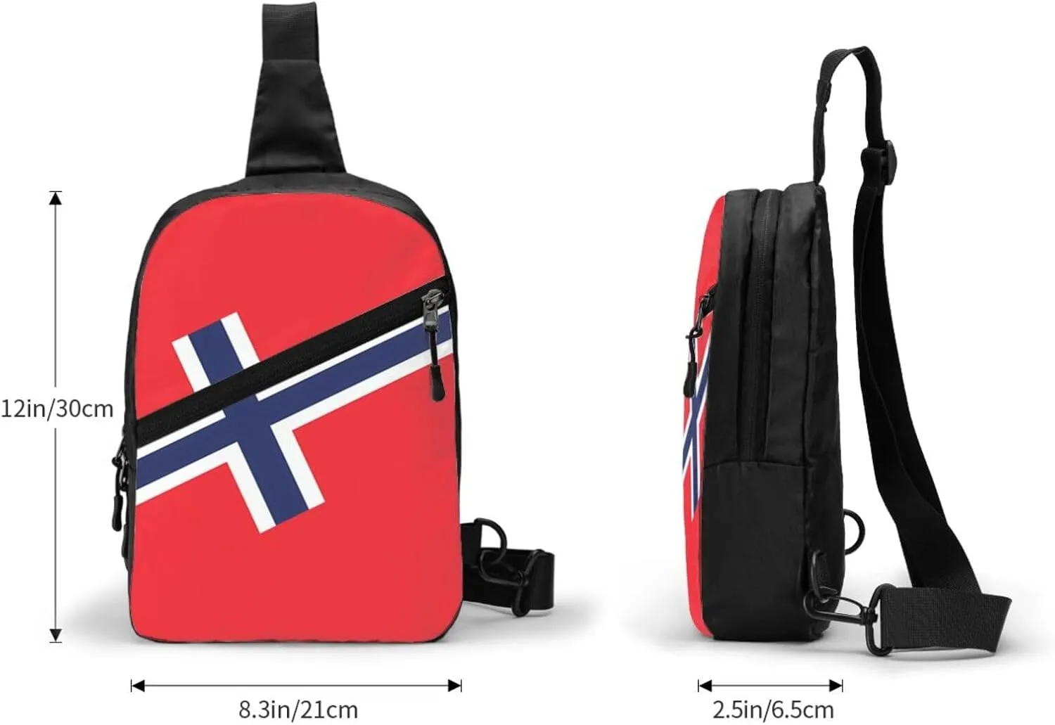 Norway Norwegian Flag Crossbody Bag Portable Sling Bags Foldable Chest Daypack Reusable Sports Shoulder Backpack Diagonally Casual Rucksack Travel Bag