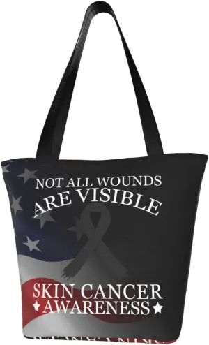Not All Wounds Are Visible Skin Cancer Awareness Fashion Shoulder Bag Large Capacity For Man Or Woman