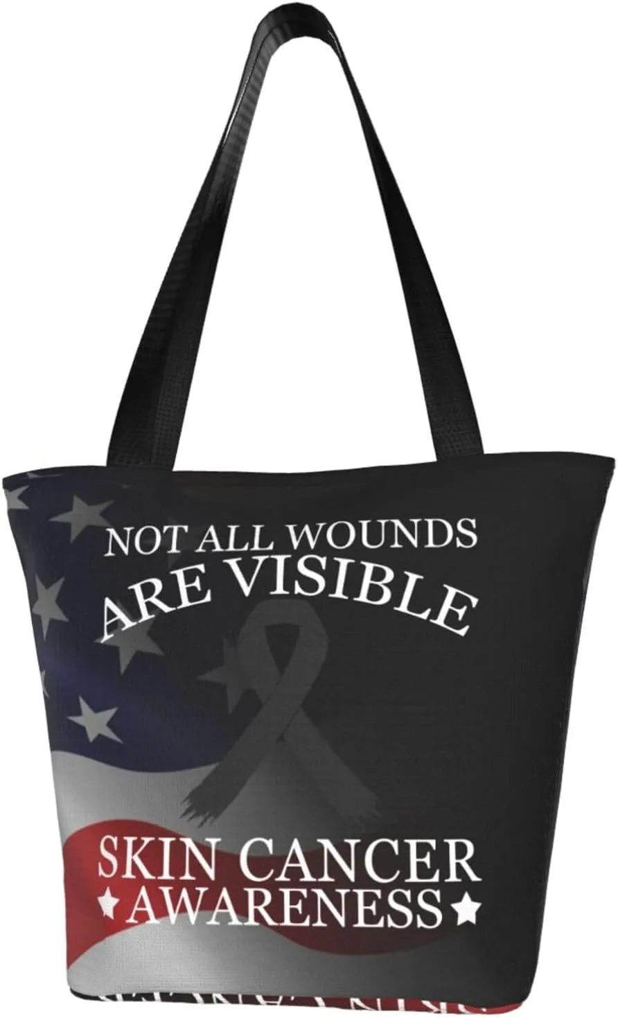 Not All Wounds Are Visible Skin Cancer Awareness Fashion Shoulder Bag Large Capacity For Man Or Woman