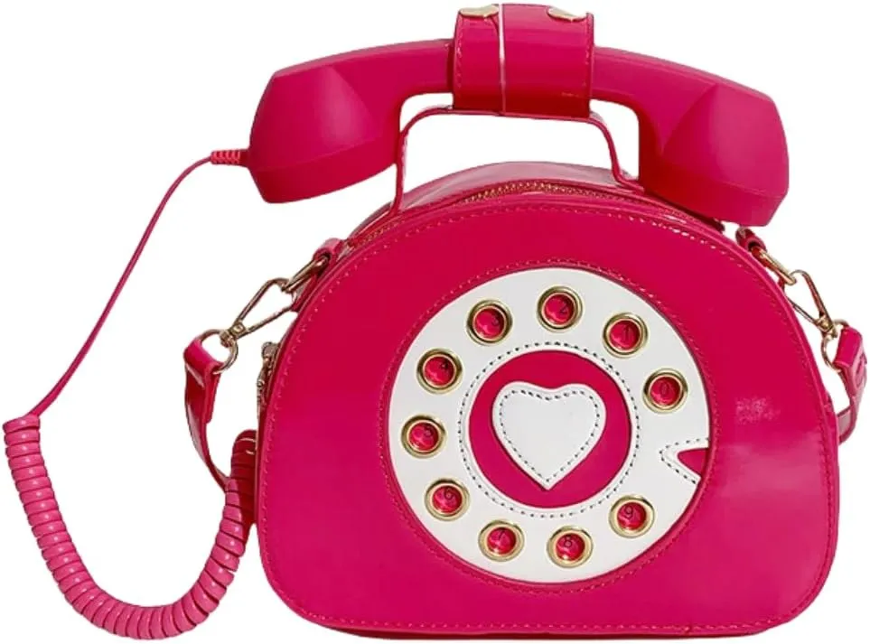 Novelty Call-shape Single Shoulder Bag Funny Crossbody Bag PU Leather Handbag and Purse