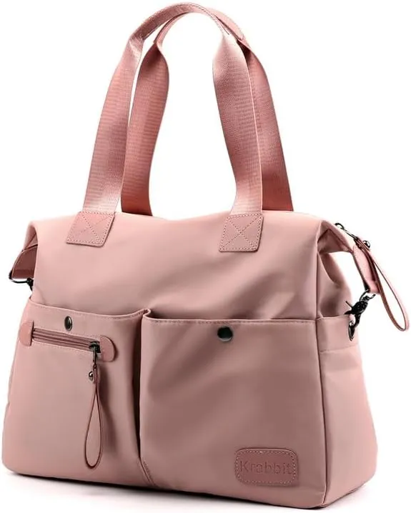 Nylon Crossbody Bags for Women Waterproof Shoulder Messenger Bag Large Multifunctional Top Handle Handbag Casual Tote Pink