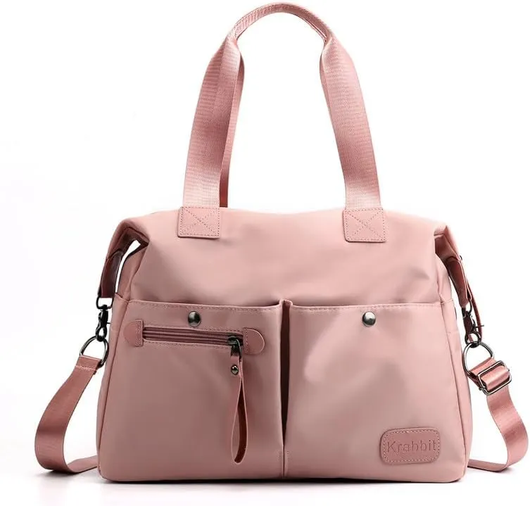 Nylon Crossbody Bags for Women Waterproof Shoulder Messenger Bag Large Multifunctional Top Handle Handbag Casual Tote Pink