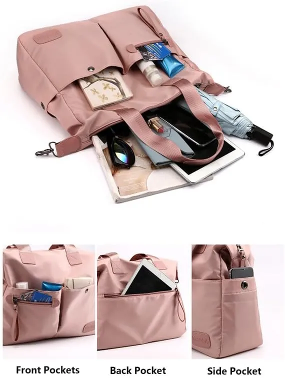 Nylon Crossbody Bags for Women Waterproof Shoulder Messenger Bag Large Multifunctional Top Handle Handbag Casual Tote Pink