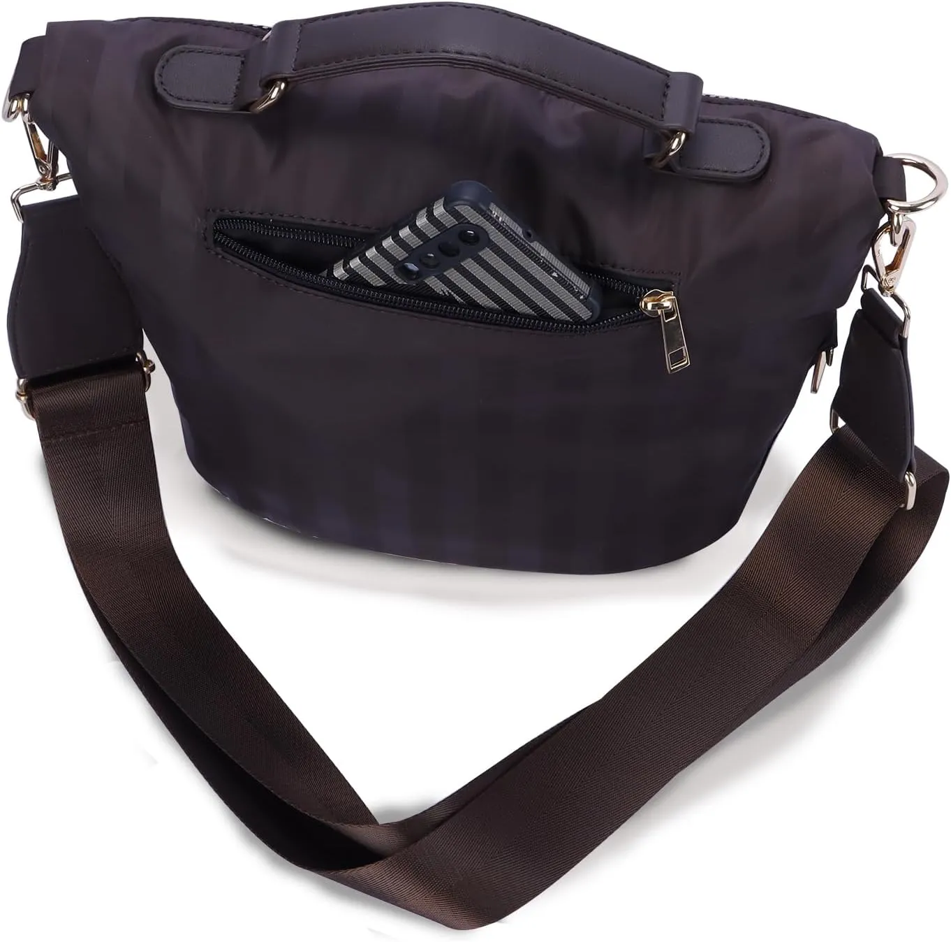 Nylon Crossbody Handbag for Women Anti-theft Purse Shopping Tote Bag Lightweight Shoulder Bag