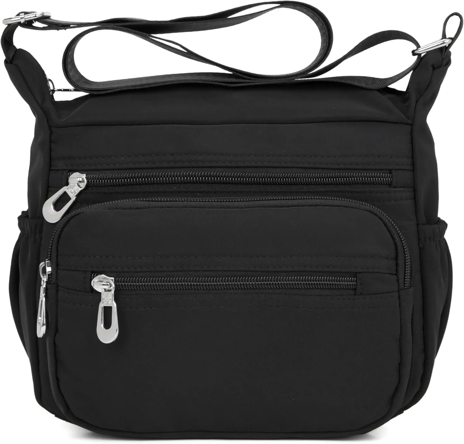 Nylon Floral Multi-Pocket Crossbody Purse Bags for Women Travel Shoulder Bag