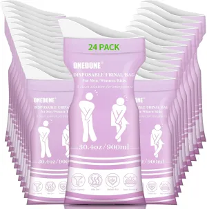 ONEDONE Disposable Urine Bags 6/8/12/24 30.4 OZ Pee Bags for Travel for Men Women Kids Emergency Urine Bags Portable Unisex Urinal Bags Vomit Bags for Traffic Jams Camping Hiking
