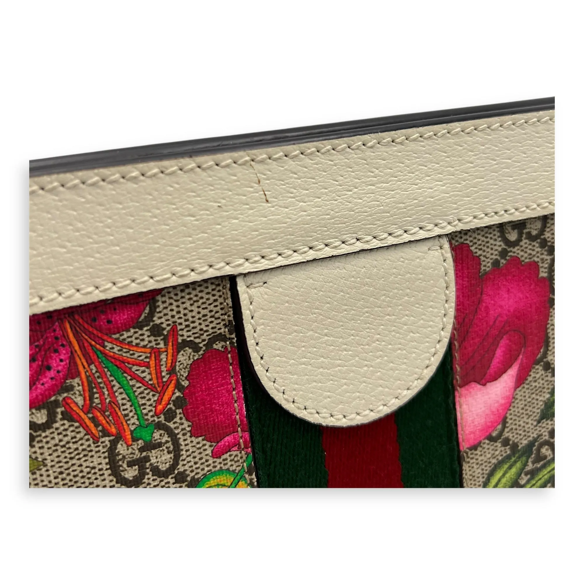 Ophidia Crossbody Bag Multi-colour in Coated Canvas, Gold hardware