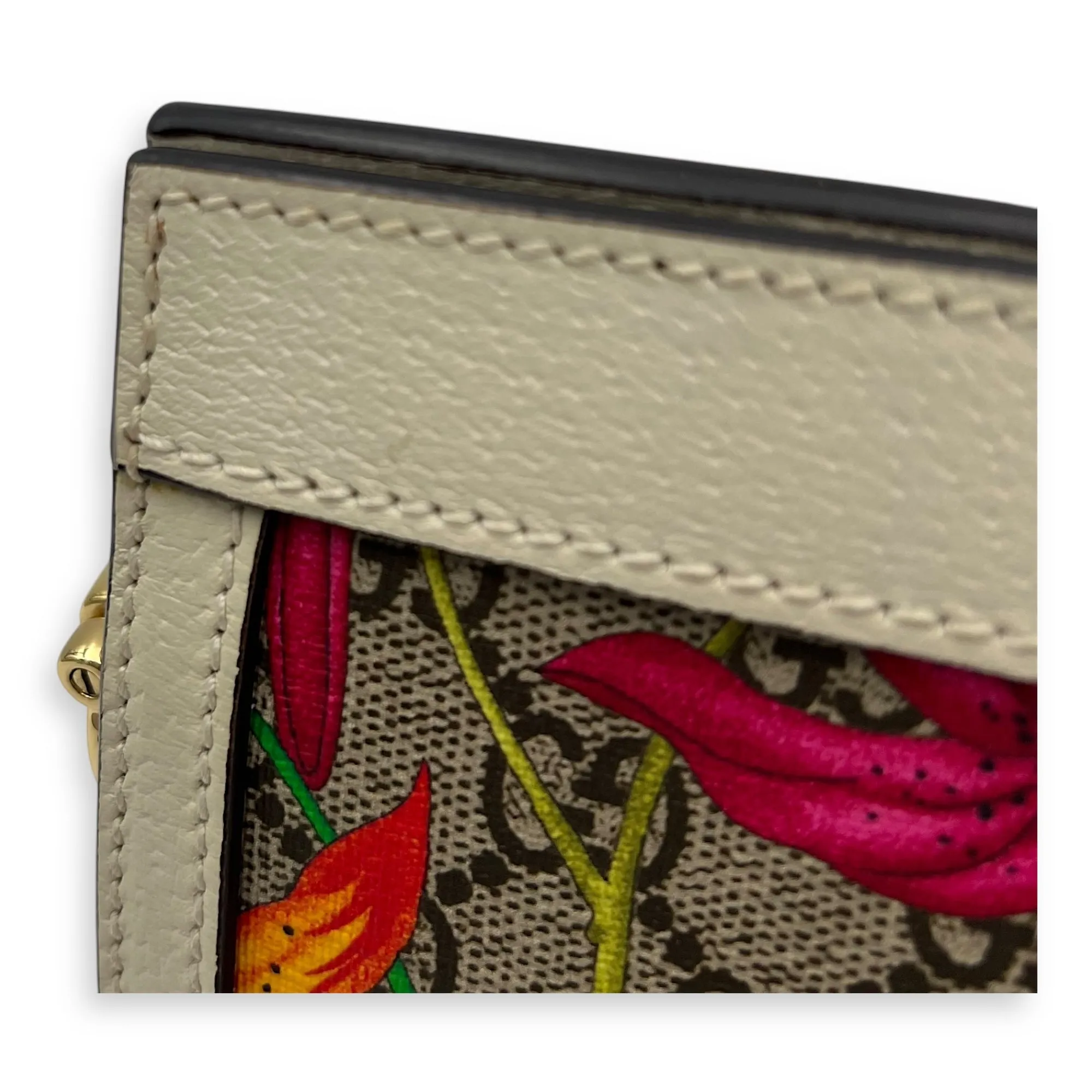 Ophidia Crossbody Bag Multi-colour in Coated Canvas, Gold hardware