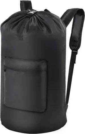 OTraki 100L Laundry Bag Backpack 16x32 Inch Extra Large Laundry Backpack with Shoulder Straps Adjustable Portable Laundry Hamper for College Laundromat Apartment Camping Black