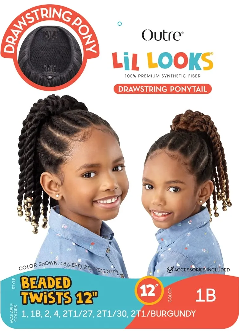 Outre Lil Looks Drawstring Ponytail - BEADED TWISTS 12" (2T1/27)