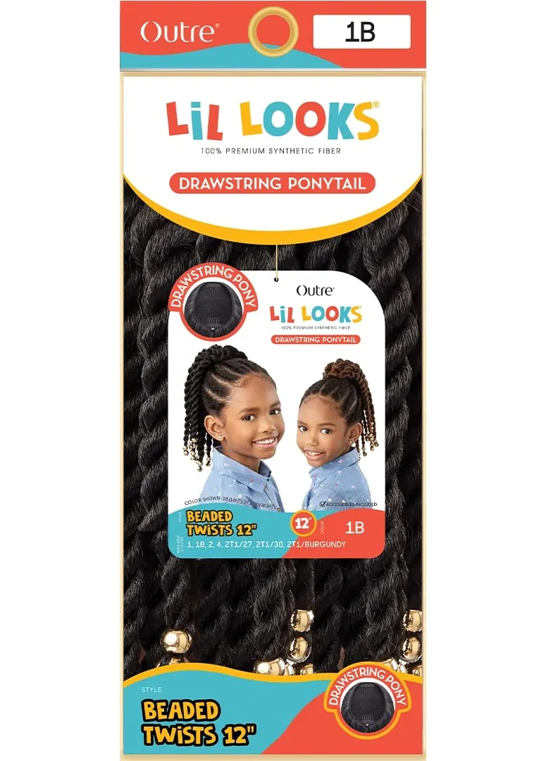 Outre Lil Looks Drawstring Ponytail - BEADED TWISTS 12" (2T1/27)