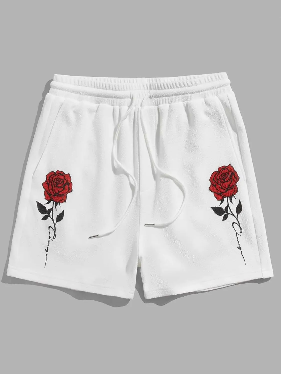 OYOANGLE Men's Graphic Drawstring Shorts Athletic Sport Gym Workout Shorts