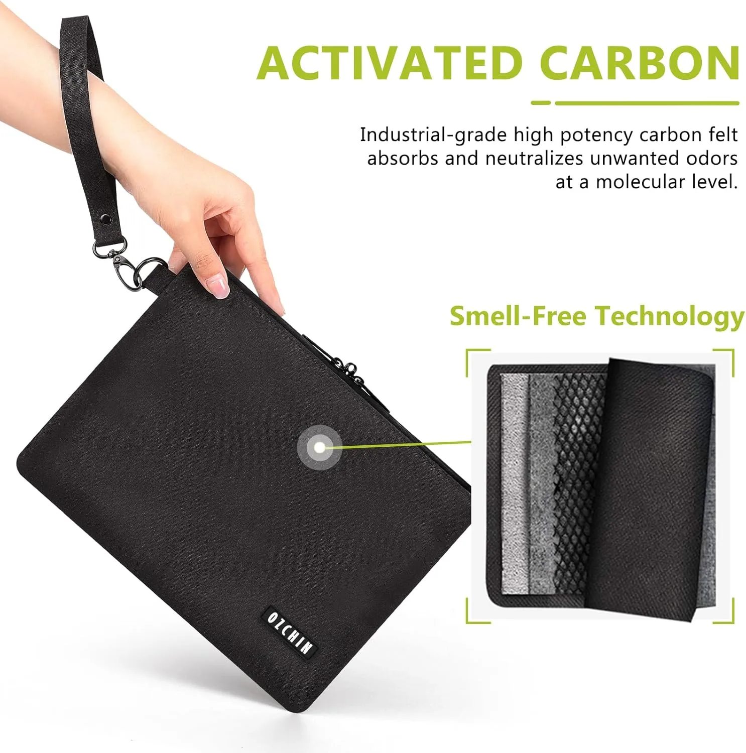 OZCHIN Smell Proof Bag with Combination Lock Smell Proof Bag Carbon Lining Smoking Tobacco Pouches Durable Odorless Medicine Organizer