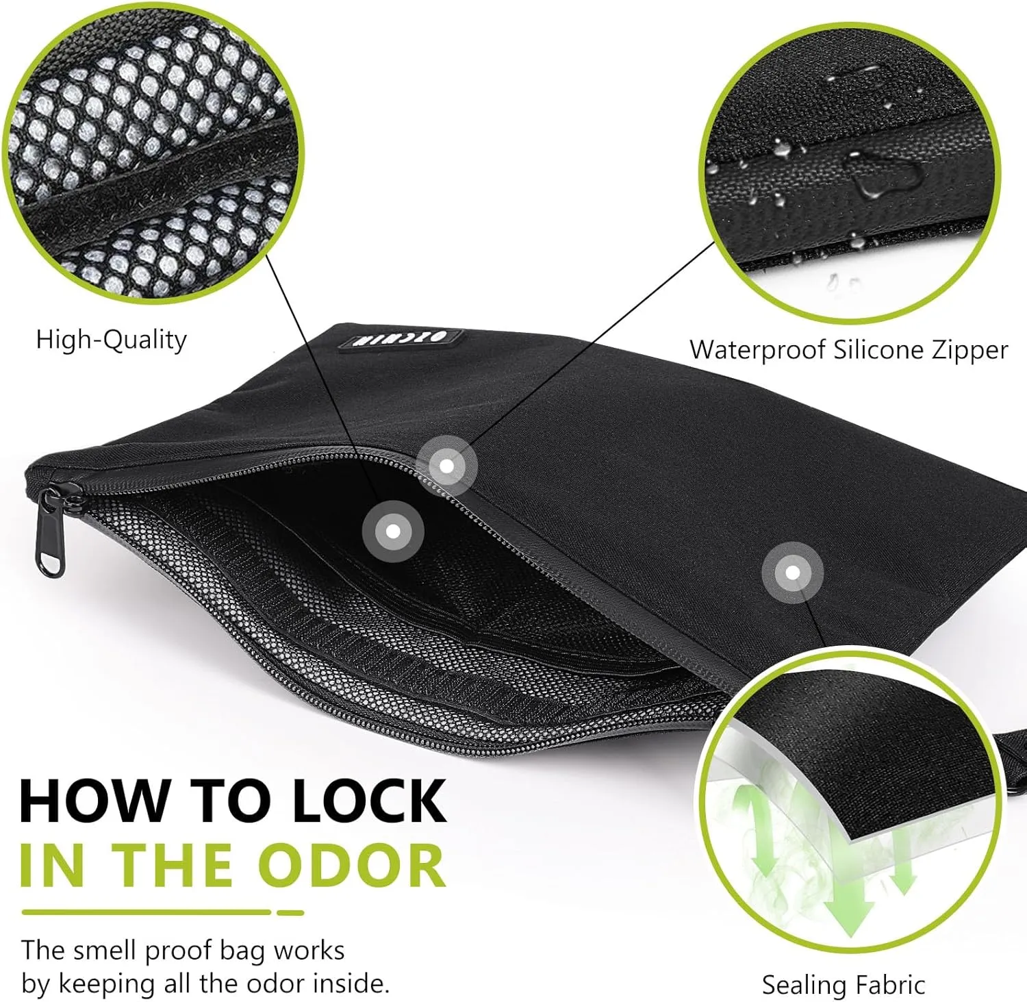 OZCHIN Smell Proof Bag with Combination Lock Smell Proof Bag Carbon Lining Smoking Tobacco Pouches Durable Odorless Medicine Organizer
