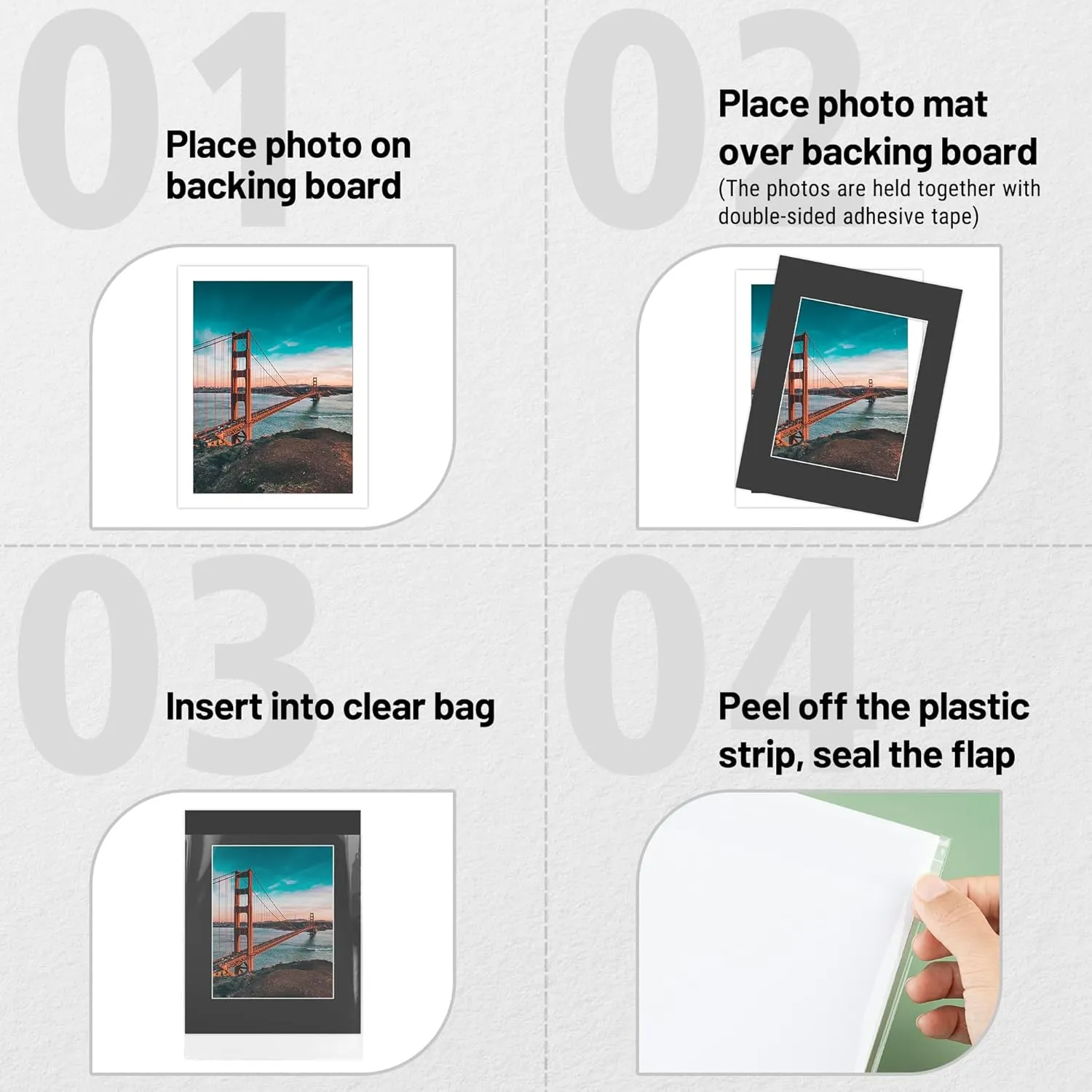 Pack of 25 11x14 Black Picture Mats Mattes with White Core Bevel Cut for 8x10 Photo  Backing  Bags