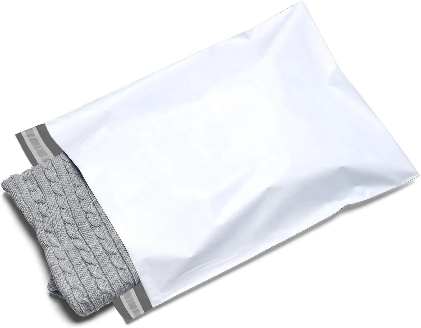PackageZoom 1000 Bags 7.5" x 10.5" Poly Mailer Envelopes Double Layer 2.5 Mil Shipping Bags with Self Sealing and Waterproof Tear-Proof Postal Bags, White